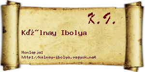 Kálnay Ibolya névjegykártya