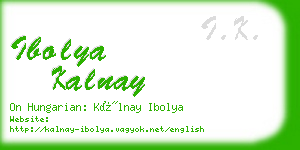 ibolya kalnay business card